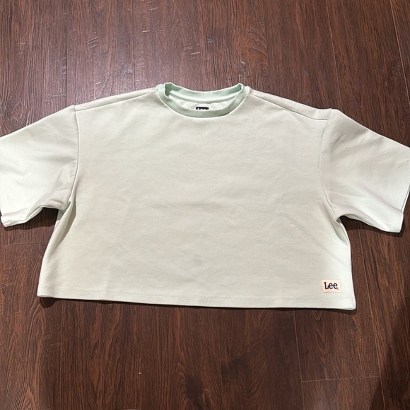 Lee Women's Cropped Tee Color Seaglass Size L - Picture 4 of 8